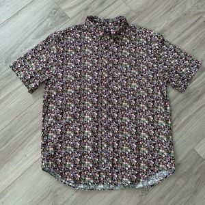 Club Monaco Floral Casual Button Up Shirt Size Medium